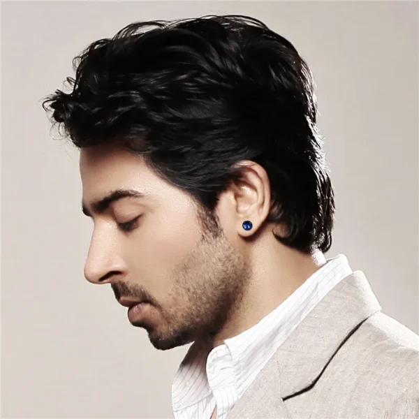 BONISKISS Men Earrings Stainless Steel Black Blue Barbell Type Stud Earrings For Men And Women Unisex Jewelry Pendientes Brincos - Image 5