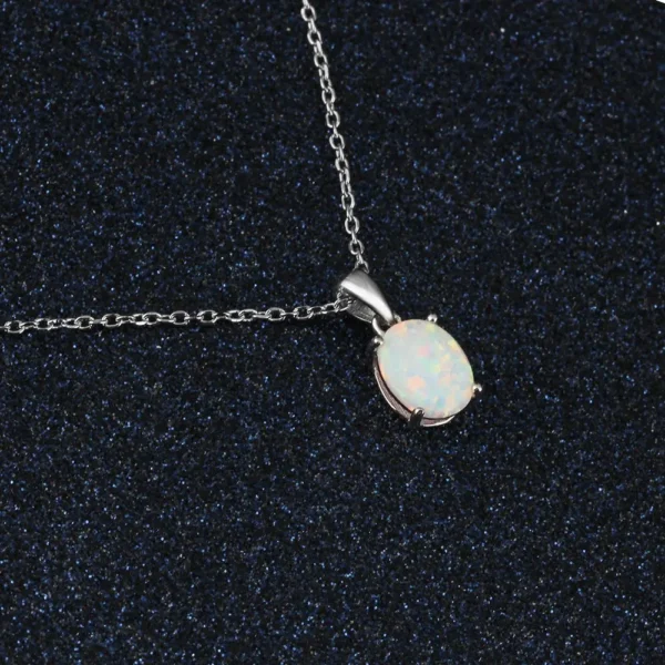Women Milky Opal Pendants & Necklaces With Silver Color Jewelry Wedding Gifts High Quality (JewelOra NE101901) - Image 2