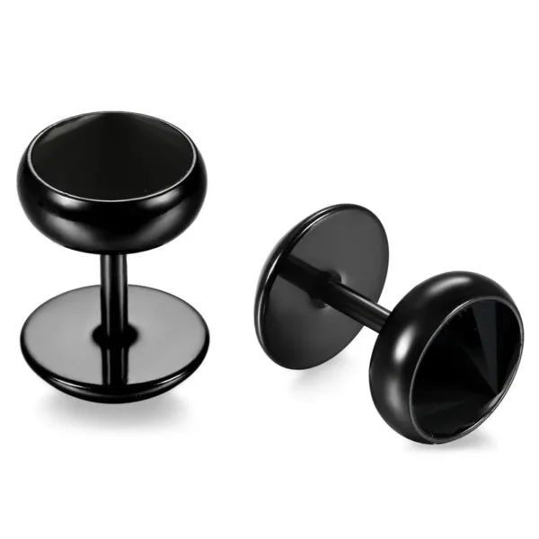 BONISKISS Men Earrings Stainless Steel Black Blue Barbell Type Stud Earrings For Men And Women Unisex Jewelry Pendientes Brincos - Image 2