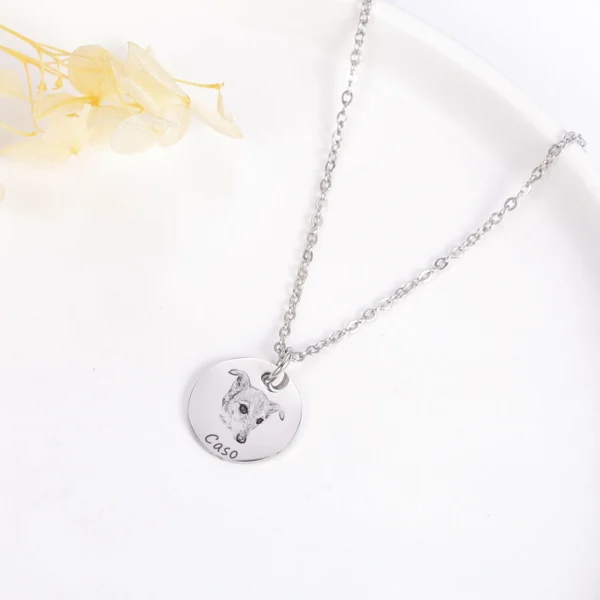 Pet Portrait Necklace Animal Lovers Pet Loss Gift for Women Cat Necklace Cat Lover Gift Mothers Day Personalized Dog Grandpa - Image 3