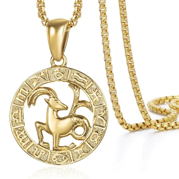 Men's Women's 12 Horoscope Zodiac Sign Gold Color Pendant Necklace Aries Leo Wholesale 12 Constellations Jewelry GPM24 - Image 3
