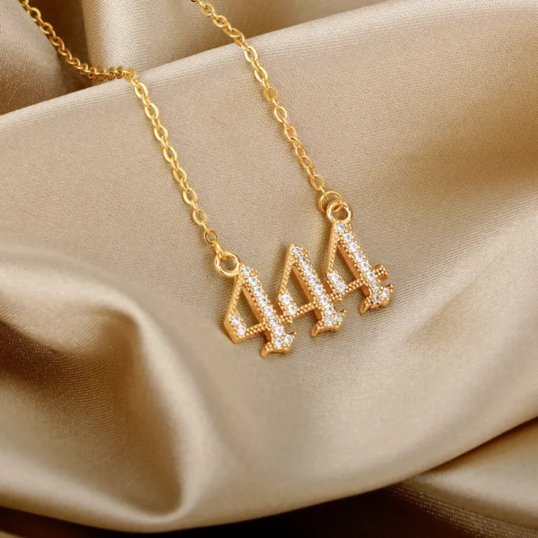 Zircon Angel Number Necklaces 111 222 333 444 555 666 777 888 999 Stainless Steel Necklace For Women Devil Choker Trend Jewelry - Image 4