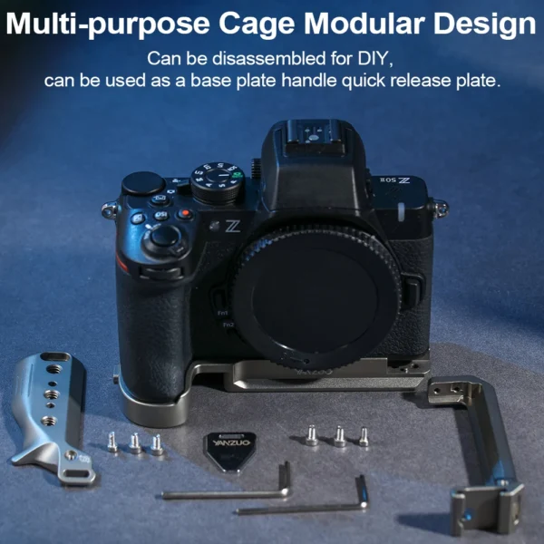 YANZUO Camera Accessory Case for Nikon Z50II Quick Plate Rabbit Cage Metal Expansion Frame for Microphone Z50 II Protection Cage - Image 2