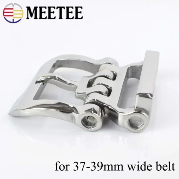 1Pc ID40mm Stainless Steel Belt Buckle Men Metal Brass Pin Buckles for 38-39mm Tape Clothes Band Head Clasp Sew Accessories - Image 2