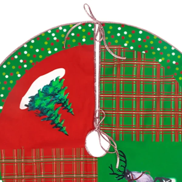 60Cm Christmas Tree Skirt Snowman Santa Claus Red Xmas Tree Ornaments Xmas Tree Skirts Mat Winter Holiday Tree Mat Decoration - Image 5