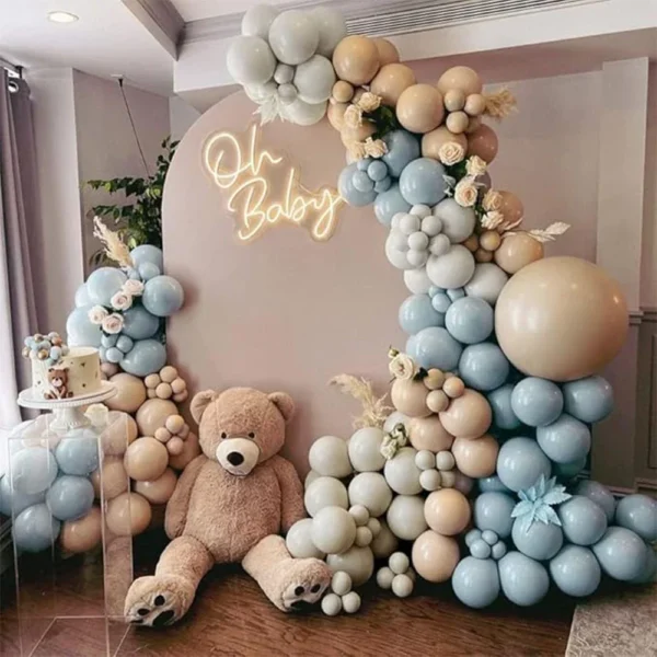 85pcs Blue and White Balloon Arch Kit,Dusty Blue Sand White Matte Balloons for Kids Boy Baby Shower Holiday Wedding Decor - Image 5