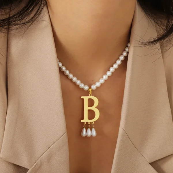 Customized Initial Pendant Luxury Jewelry Pearl Necklace Personalized Her Everyday Necklace Christmas Gift For Women Jewelry - Image 2
