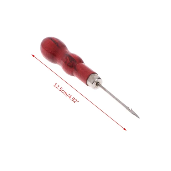 652F Leather Sewing Shoes Wood Handle Tool Awl Hand Stitching Taper Leathercraft Needle Tool Kit Craft Sewing Supplies - Image 5