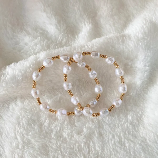 Lxalry White Pearl Bracelet – Handmade Adjustable, Stackable Minimalist Jewelry for Everyday & Special Occasions - Image 3