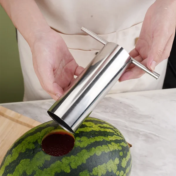 Stainless Steel Watermelon Cutter Easy To Juice Watermelon Puncher with Round Shape Slicer Creative Melon Opener Kitchen Tool - Image 3