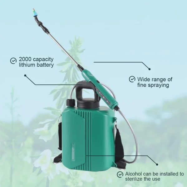 6L Automatic Garden Plant Mister W/ Shoulder Strap Rechargeable Battery Powered Sprayer Battery Backpack Sprayer Irrigation Tool - Image 5