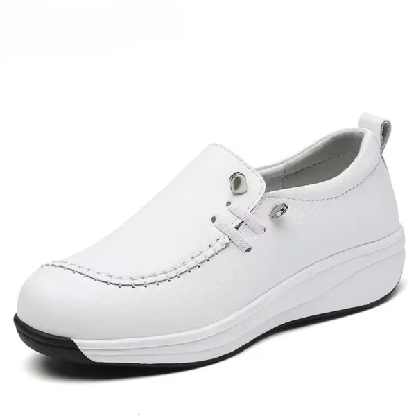 2025 Women Flats Comfortable Loafers Shoes Woman Breathable Leather Sneakers Women Fashion Black Soft Casual Shoes - Image 2