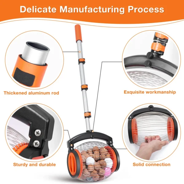 Manual Ball Nut Picker Rolling Nut Collector Manual Ball Gatherer Multifunctional Garden Picker Tool for Walnut Chestnut Fruits - Image 2