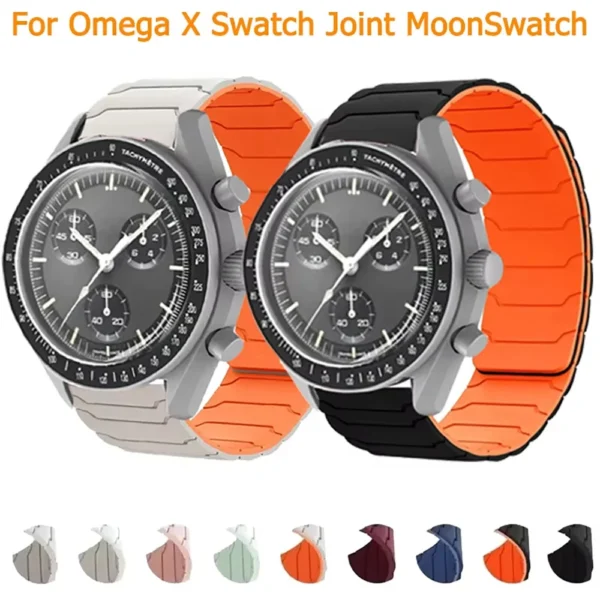 Magnetic Silicone Strap for Omega X Swatch Joint MoonSwatch Bracelet 20mm Watch Straps Omega X Swatch Joint MoonSwat Accessories
