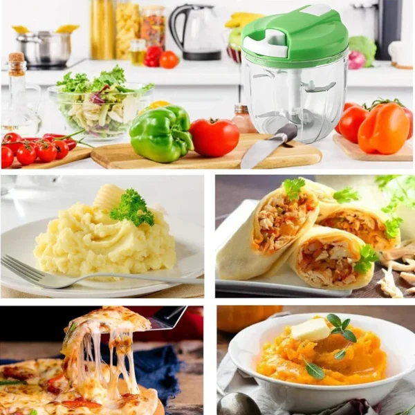 Multi Meat Mincer Garlic Chopper Onion Cutter Rotate Kitchen Cooking Accessories For Garlic Press Crusher Vegetable Chopper - Image 4