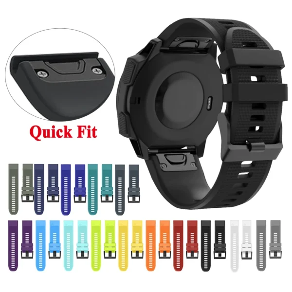 For Garmin Fenix 7X 7 7S 6 6S 6X Pro 5X 5 5S Plus Smart Watch Strap Silicone Band Epix 2 Quick Release 26mm 22mm 20mm Correa - Image 3