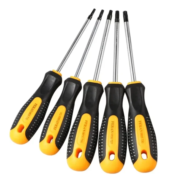 1Set Chrome vanadium steel Torx Screwdriver Set with Hole Magnetic T5-T30Screw Driver Set Kit for Telephone Repair Hand Tool Set - Image 3
