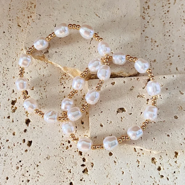 Lxalry White Pearl Bracelet – Handmade Adjustable, Stackable Minimalist Jewelry for Everyday & Special Occasions - Image 4