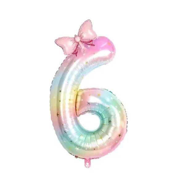 40 inch Dreamy Galaxy Gradient Number Mini Bow Sparkle Glitter Cake Topper Birthday Party Decor Baby Shower Wedding Photo Prop - Image 6