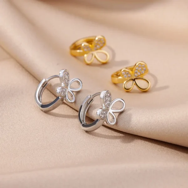 Fashion Rabbit Crystal Hoop Earrings For Women Zircon Leopard Head Owl Elephant Butterfly Earring Animal Jewelry Wedding Gift - Image 4