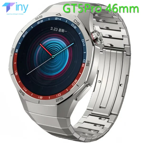 No Gaps Original Titanium Strap for Huawei Watch GT 5 Pro 46mm Quick Link Luxury Metal Bracelet for Huawei Watch GT5 Pro Strap