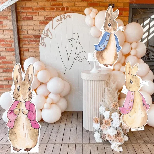18/24/36inch Rabbit KT Board Jungle Safari Rabbits Cutouts for Baby Shower Birthday Backdrop Wedding Baptism Easter Party Deco - Image 5