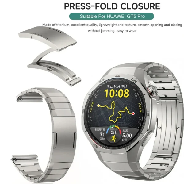 No Gaps Original Titanium Strap for Huawei Watch GT 5 Pro 46mm Quick Link Luxury Metal Bracelet for Huawei Watch GT5 Pro Strap - Image 3