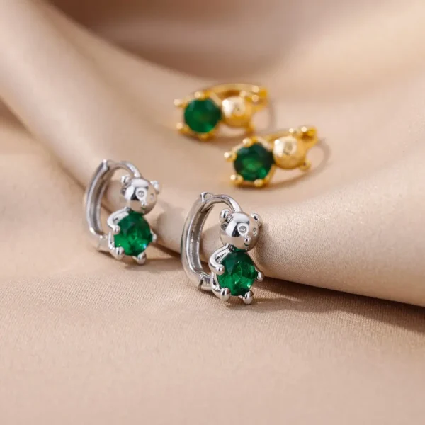 Fashion Rabbit Crystal Hoop Earrings For Women Zircon Leopard Head Owl Elephant Butterfly Earring Animal Jewelry Wedding Gift - Image 6