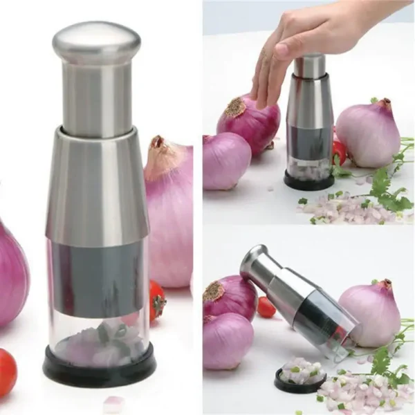 Manual Garlic Chopper Manual Onion Masher Handheld Food Chopper Slicer Vegetable Cooking Crusher Kitchen Vegetable Slicer Tool - Image 5