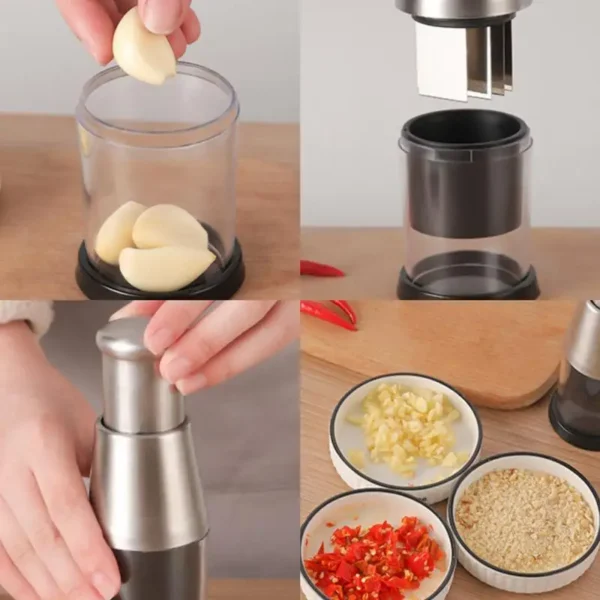 Manual Garlic Chopper Manual Onion Masher Handheld Food Chopper Slicer Vegetable Cooking Crusher Kitchen Vegetable Slicer Tool - Image 3