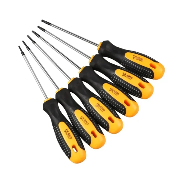 1Set Chrome vanadium steel Torx Screwdriver Set with Hole Magnetic T5-T30Screw Driver Set Kit for Telephone Repair Hand Tool Set - Image 4