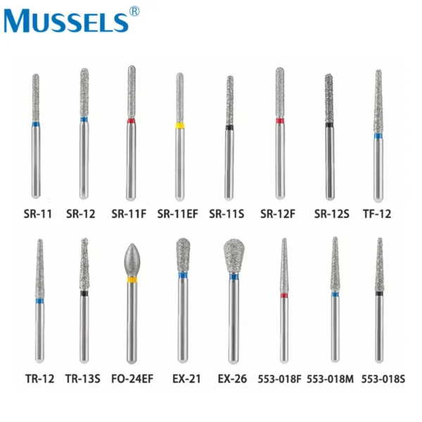 10pcs Dental Diamond Burs Drill for High Speed Handpiece FG 1.6mm Emery Powder Polishing Bur Bit Dentistry Tool Crown Preparatio - Image 2