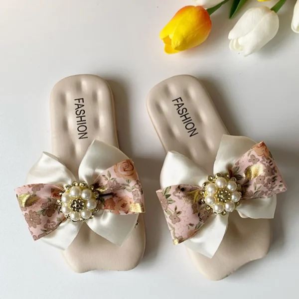 Bow Knot Children Sandals Fairy Wind Versatile Princess Wind Beach Soft Bottom Slippers Toddler Inside Shoes