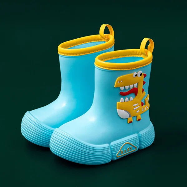 Children'S Rain Shoes Boys And Girls Water Shoes Baby Rain Boots Water Boots Dinosaur Cartoon Print Sugar Boots Toddler - Image 5