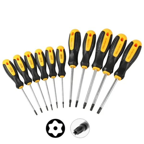 1Set Chrome vanadium steel Torx Screwdriver Set with Hole Magnetic T5-T30Screw Driver Set Kit for Telephone Repair Hand Tool Set - Image 5