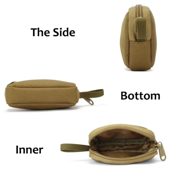 Tactical Small Bag Coin Money Bag Purse Nylon Portable EDC Earphone Key Pouch Outdoor Belt Pack Zipper Card Bags Pocket - Image 4