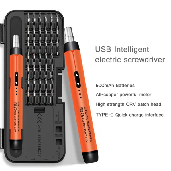 Electric Screwdriver Set Precision Power Tool Kit Rechargeable Wireless Mini Small Bits for Mobile Cell computer Repair CRV - Image 2