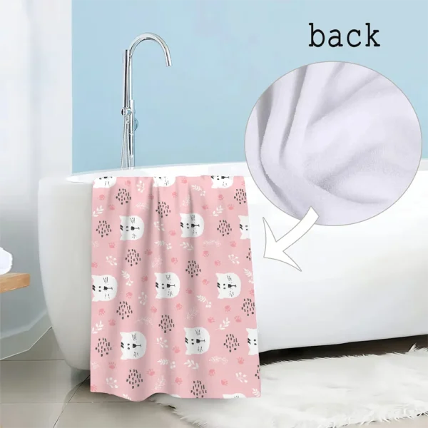 Kawaii Cat Pattern Towel Luxury Bathroom Hand Towels Cotton and Microfiber Back Personalized Gift Towel - Image 2