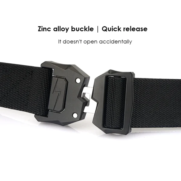 VATLTY 110cm Elastic Belt for Men Zinc Alloy Quick Release Buckle Outdoor Casual Belt Stretch Work Belt Tactical Male Girdle - Image 4