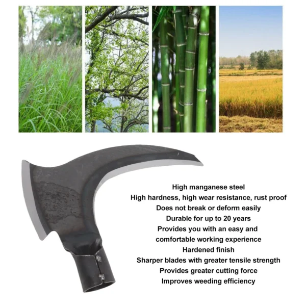 ZK30 High Manganese Steel Double Scythe Multifunctional Mowing Cutting Trees Double Sickle for Gardening Tools Single Cutter
