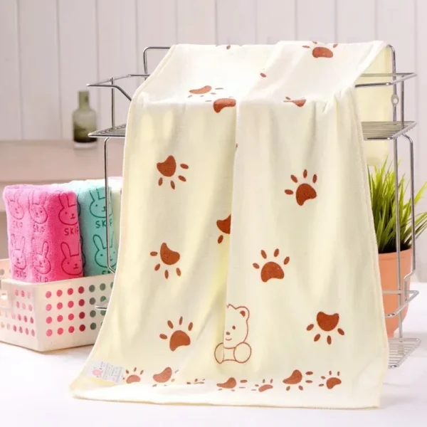 Soft Lovely Cartoon 35x75cm Pets Dog Cat Puppy Super Absorbent Super Large Towel for Dry Hair - Image 6