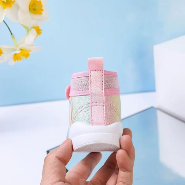 Youth Girl Tennis Shoes Children'S Canvas Shoes High Top Spring And Autumn Cute Girl Shoes Bright School Shoes For Girls Size 2 - Image 2