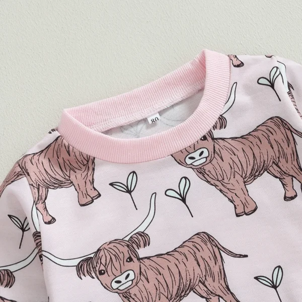Citgeett Autumn Toddler Baby Girls Clothes Cow Print Long Sleeve Sweatshirt and Casual Pants Set Outfit Suit - Image 5