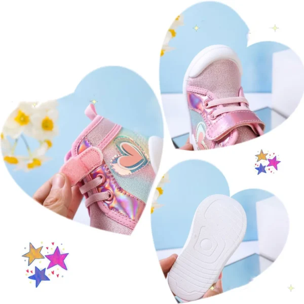 Youth Girl Tennis Shoes Children'S Canvas Shoes High Top Spring And Autumn Cute Girl Shoes Bright School Shoes For Girls Size 2 - Image 3