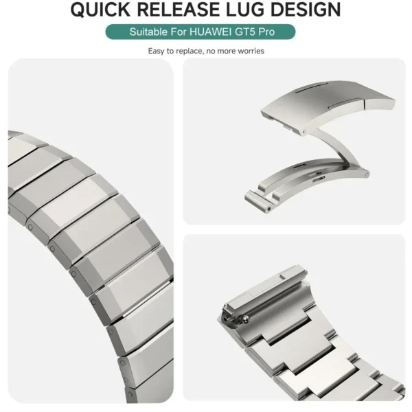 No Gaps Original Titanium Strap for Huawei Watch GT 5 Pro 46mm Quick Link Luxury Metal Bracelet for Huawei Watch GT5 Pro Strap - Image 4