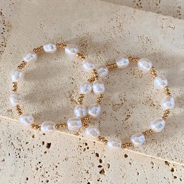 Lxalry White Pearl Bracelet – Handmade Adjustable, Stackable Minimalist Jewelry for Everyday & Special Occasions - Image 2