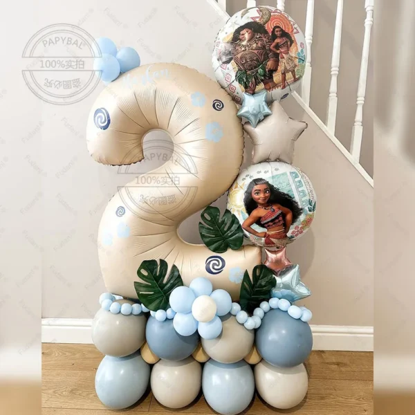 44pcs Ocean Adventure Moana Cartoon Balloons Set Baby Shower First 5th Birthday Party Decoration Supplies 2025 Home Decor Globos - Image 2