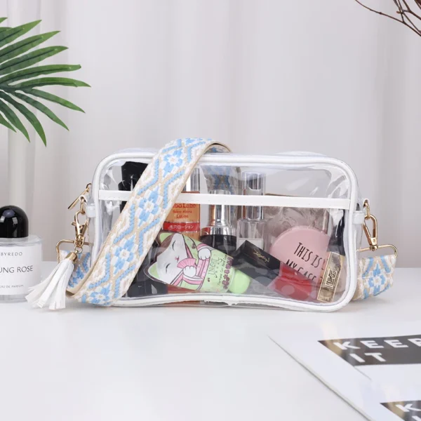 Women Crossbody Bag Fashion PVC Transparent Ladies Tote Bags Clear Purse Simple Casual Portable Guitar Strap Stadium Approved - Image 4