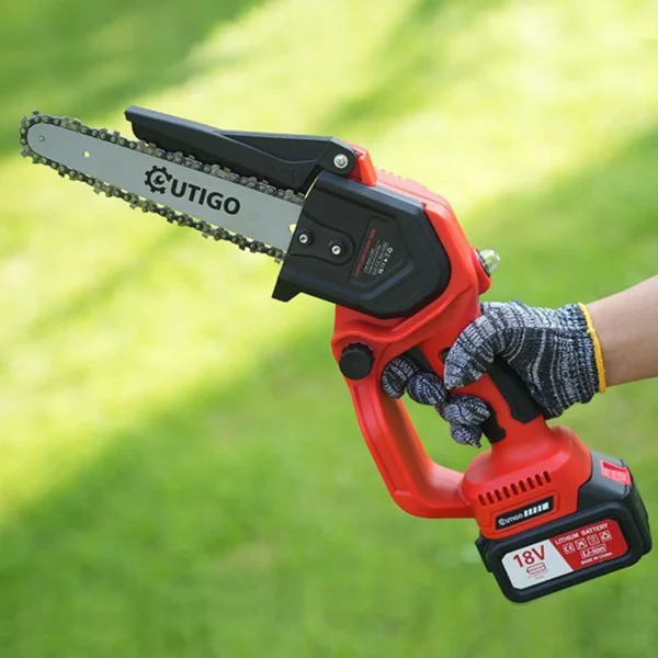 OUTIGO 8 inch brushless chainsaw with two 21v battery, portable pruning chainsaw for garden and orchard cutting - Image 3