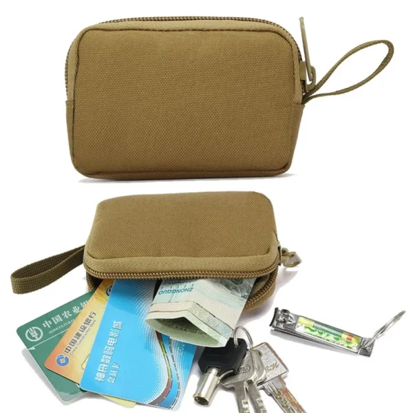 Tactical Small Bag Coin Money Bag Purse Nylon Portable EDC Earphone Key Pouch Outdoor Belt Pack Zipper Card Bags Pocket - Image 3